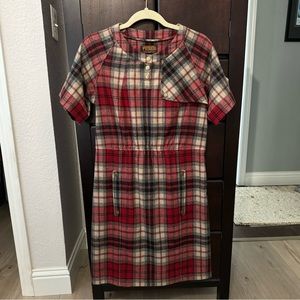 Pendleton Portland Collection red plaid wool dress